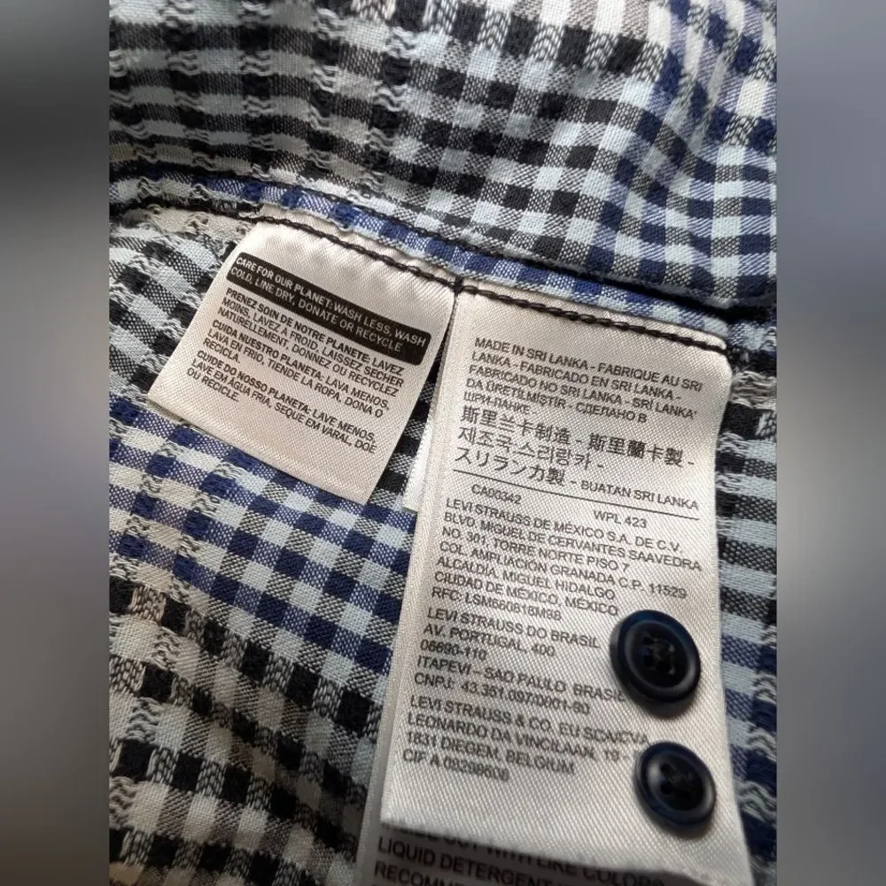Levi's Made & Crafted Gingham Button Down Shirt Mens Medium LMC MSRP $198